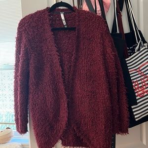 Wine color cardigan